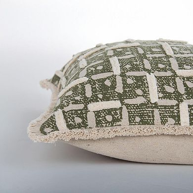 Rizzy Home Textured Fringe Throw Pillow Cover