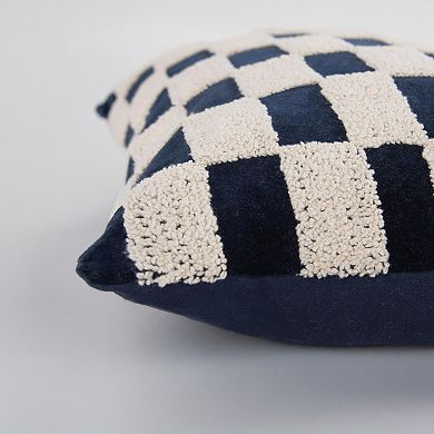 Rizzy Home Monty Checkered Polyester Filled Pillow