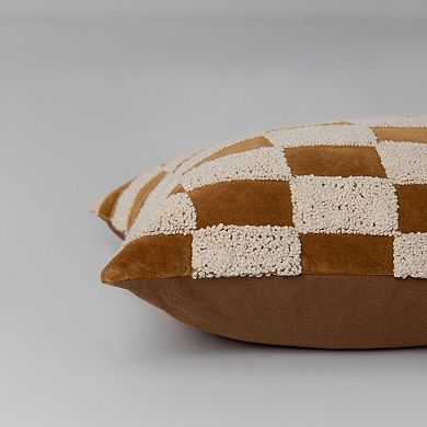 Rizzy Home Pablo Textured Checkered Throw Pillow Cover