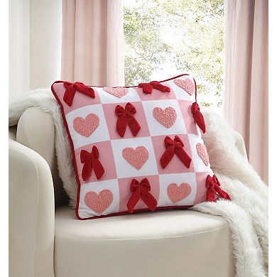 Celebrate Together™ Valentine's Day Bow Check Decorative Throw Pillow