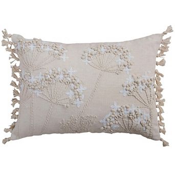 Rizzy Home Ramon Embroidered Floral Throw Pillow Cover
