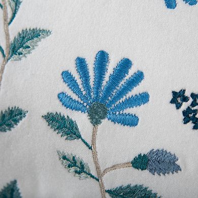 Rizzy Home Ria Floral Embroidered Throw Pillow Cover