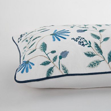 Rizzy Home Ria Floral Embroidered Throw Pillow Cover