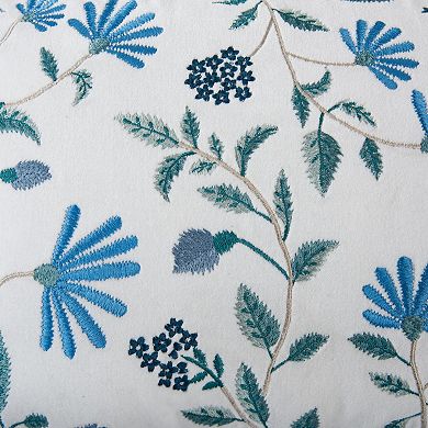 Rizzy Home Ria Floral Embroidered Throw Pillow Cover