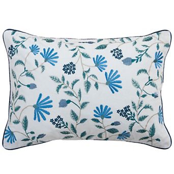 Rizzy Home Ria Embroidered Floral Throw Pillow