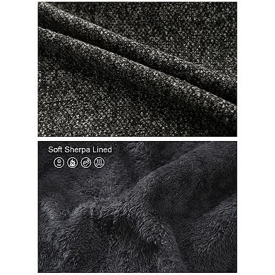 Gioberti Men's Full Zip Knitted Regular Fit Hoodie with Sherpa Lining