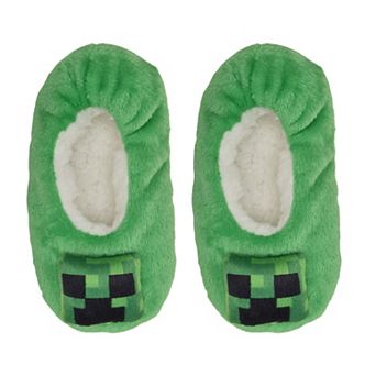 Minecraft Creeper Boys Plush Slippers