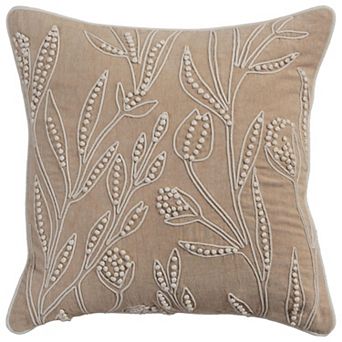 Rizzy Home Torin Embroidered Floral Throw Pillow Cover