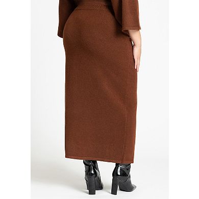 ELOQUII Women's Plus Size Sweater Maxi Skirt