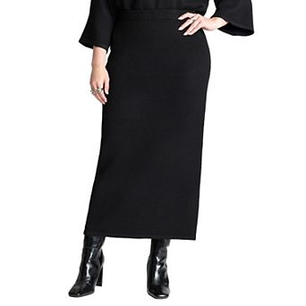 ELOQUII Women's Plus Size Sweater Maxi Skirt