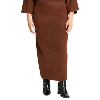 ELOQUII Women's Plus Size Sweater Maxi Skirt
