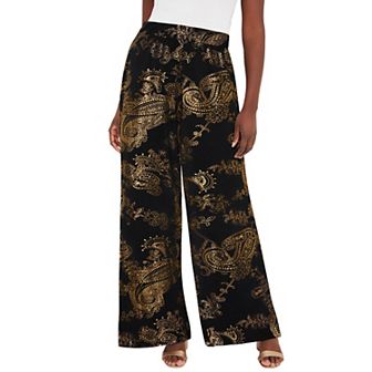 Jessica London Women's Plus Size Petite Stretch Knit Wide Leg Pant