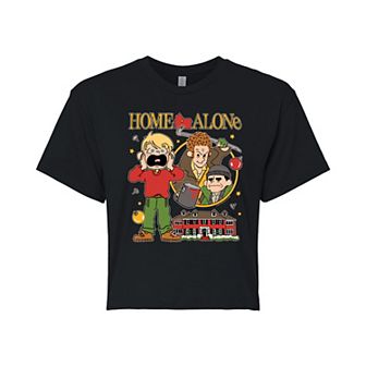 Juniors' Home Alone Bootleg Cropped Tee