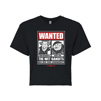 Juniors' Home Alone Wanted The Wet Bandits Cropped Cropped Tee