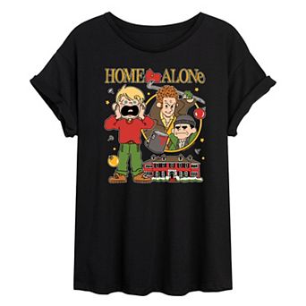 Juniors' Home Alone Bootleg Oversized Tee