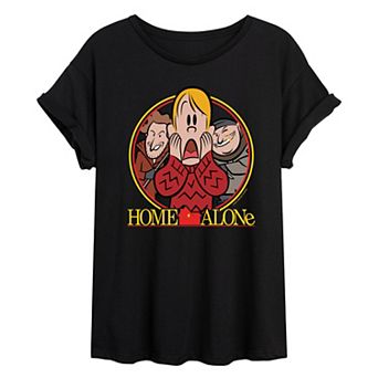 Juniors' Home Alone Oversized Tee