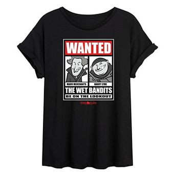 Juniors' Home Alone Wanted The Wet Bandits Oversized Tee