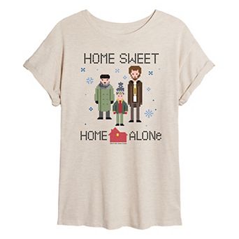 Juniors' Home Alone Graphic Oversized Tee
