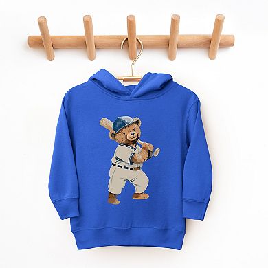 The Juniper Shop Watercolor Baseball Bear Toddler Hoodie