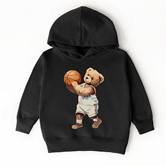 The Juniper Shop Watercolor Basketball Bear Toddler Hoodie