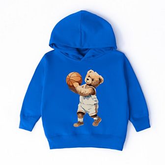 The Juniper Shop Watercolor Basketball Bear Toddler Hoodie