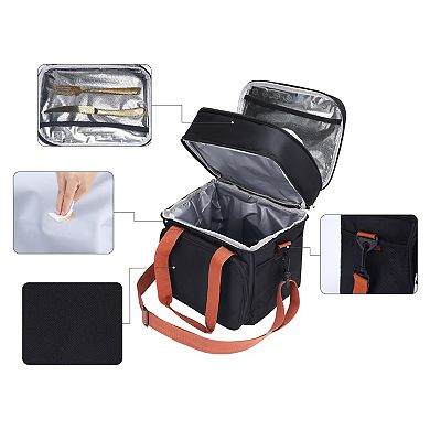 Reusable Lunch Bag, Insulated Leakproof Lunch Box, Large Capacity Lunch Cooler Bag 10.2*7.1*11.0in