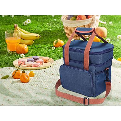 Reusable Lunch Bag, Insulated Leakproof Lunch Box, Large Capacity Lunch Cooler Bag 10.2*7.1*11.0in