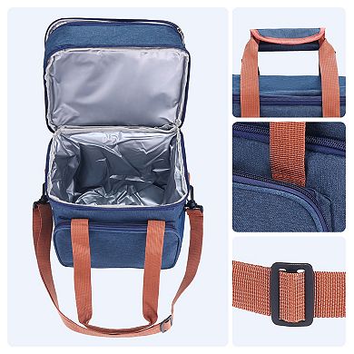Reusable Lunch Bag, Insulated Leakproof Lunch Box, Large Capacity Lunch Cooler Bag 10.2*7.1*11.0in