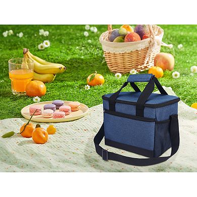 Insulated Leakproof Lunch Bag for Work Picnic, Freezable Bag with Shoulder Strap 9.8*6.3*7.9in