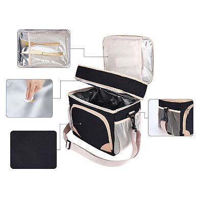 Reusable Lunch Bag, Insulated Leakproof Lunch Box for Work, Picnic, Lunch Cooler Bag 10.6*7.9*11.8in