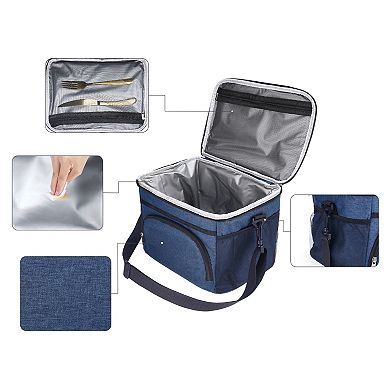 Insulated Lunch Bag, Leakproof Lunch Box, Large Capacity, Reusable Lunch Cooler Bag 11.4*8.7*9.4in