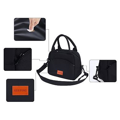 Freezable Insulated Leakproof Reusable Lunch Bag/Box with Adjustable Shoulder Strap, 9.4*5.1*8.3in