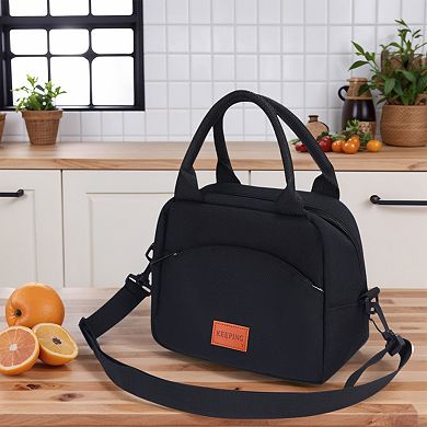 Freezable Insulated Leakproof Reusable Lunch Bag/Box with Adjustable Shoulder Strap, 9.4*5.1*8.3in