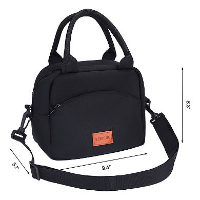 Freezable Insulated Leakproof Reusable Lunch Bag/Box with Adjustable Shoulder Strap, 9.4*5.1*8.3in