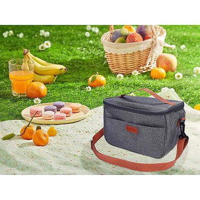Reusable Insulated Lunch Bag, Lunch Cooler Bag with Adjustable Shoulder Strap 10.2*6.7*7.1in