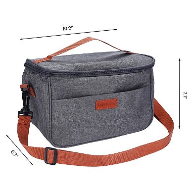 Reusable Insulated Lunch Bag, Lunch Cooler Bag with Adjustable Shoulder Strap 10.2*6.7*7.1in
