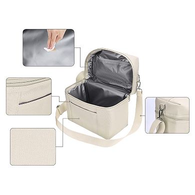 Freezable Leakproof Insulated Reusable Lunch Bag/Box with Adjustable Shoulder Strap, 9.4*5.5*8.3in
