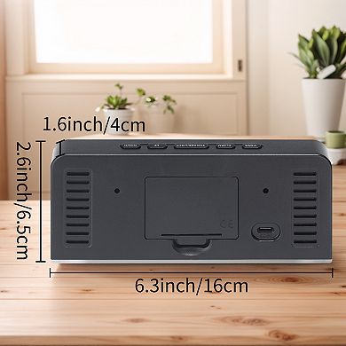 2Pcs Digital Dual Alarm Clock w Night Light Day of Week Temperature Dimmable 12/24H 6.3x2.6x1.6 inch