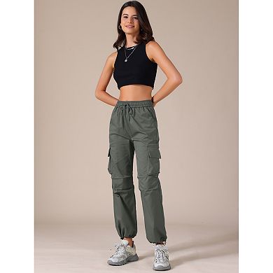 Women's Y2K Streetwear High Waisted Pockets Casual Long Cargo Pants Trousers