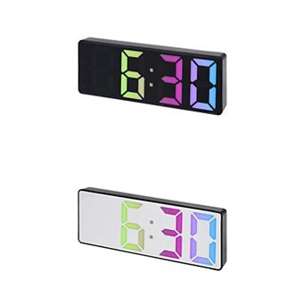 2 pc Digital Alarm Clock w Numbers Display, Temperature, Adjustable Dimmable 12/24H, 6.3x2.4x1 inch