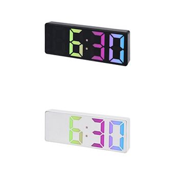 2 pc Digital Alarm Clock w Numbers Display, Temperature, Adjustable Dimmable 12/24H, 6.3x2.4x1 inch