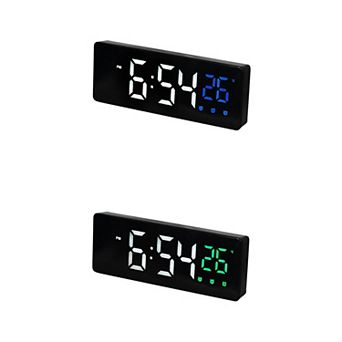 2 pc Triple Alarm Clock, Big Numbers Display, Dimmable, Temperature, 12/24H, 6.3x2.4x1 inch