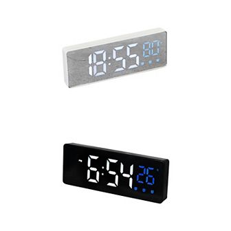 2 pc Triple Alarm Clock, Big Numbers Display, Dimmable, Temperature, 12/24H, 6.3x2.4x1 inch