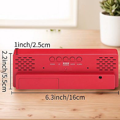 2Pcs Triple Alarm Clock, Big Numbers Display, Dimmable, Snooze, Temperature, 12/24H, 6.3x2.2x1 inch