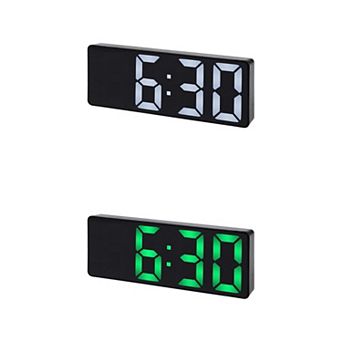 2 pc Small Digital Alarm Clock for Bedroom with Big Numbers Display, Dimmable 12/24H, 6.3x2.4x1 inch