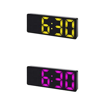 2 pc Small Digital Alarm Clock for Bedroom with Big Numbers Display, Dimmable 12/24H, 6.3x2.4x1 inch