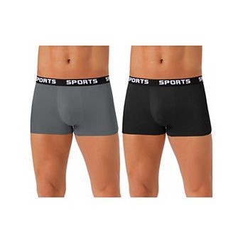2 pc Men's Lightweight Short Leg Stretch Underwear Boxer Briefs Set