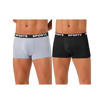 2 pc Men's Lightweight Short Leg Stretch Underwear Boxer Briefs Set