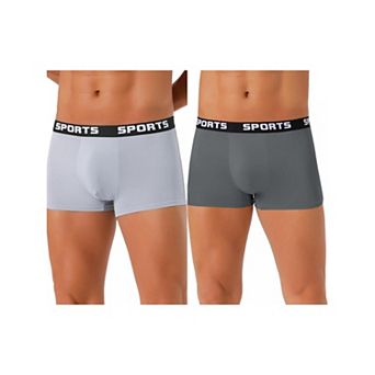 2 pc Men's Lightweight Short Leg Stretch Underwear Boxer Briefs Set