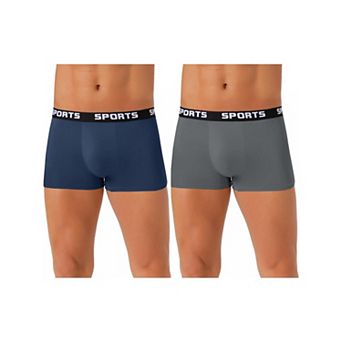 2 pc Men's Lightweight Short Leg Stretch Underwear Boxer Briefs Set